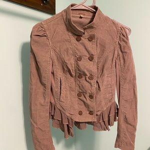 Free People Corduroy Jacket Beige / Tan Sz 2